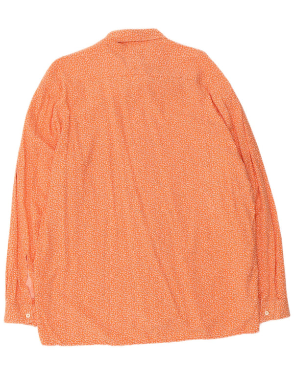 Camicia Trussardi Uomo Large Arancio Floreale In Cotone