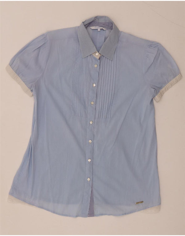 Camicia da smoking a maniche corte da donna Marella IT 44 Colorblock blu medio