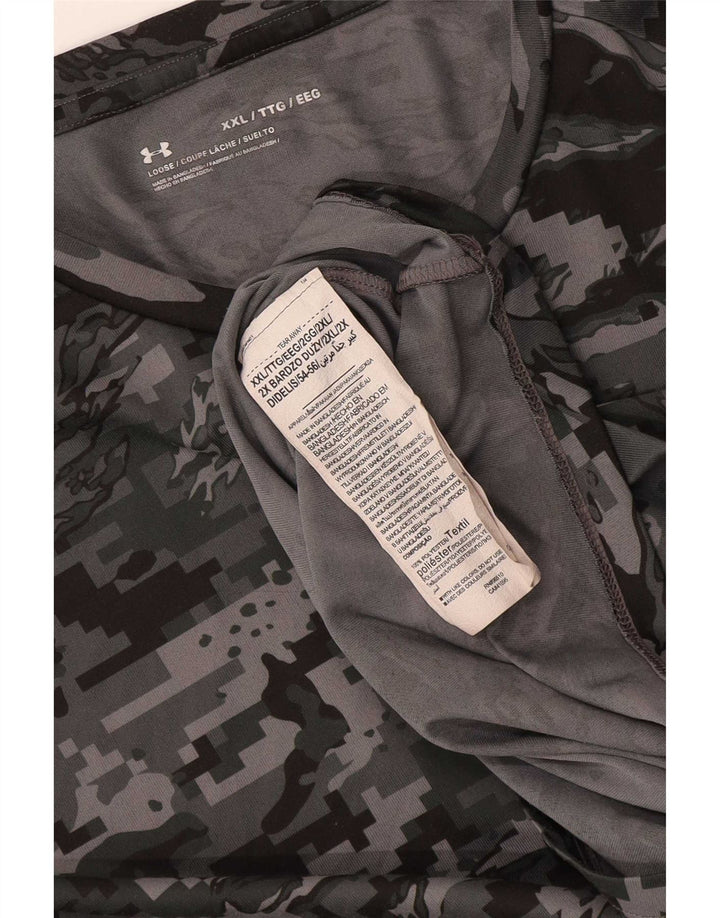 Maglietta da uomo Under Armour Top 2XL Poliestere mimetico grigio