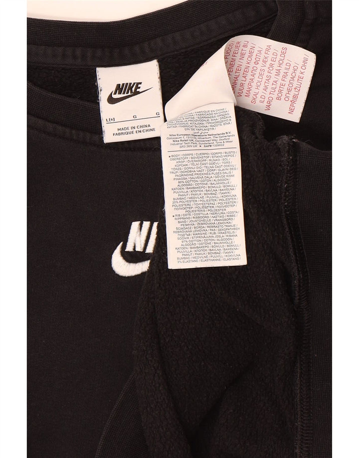 NIKE Womens Sweatshirt Jumper UK 16 Large Black Cotton