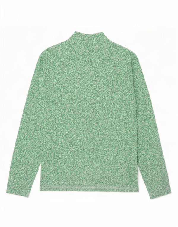 Marks & Spencer Top da donna a maniche lunghe UK 12 Cotone floreale verde medio