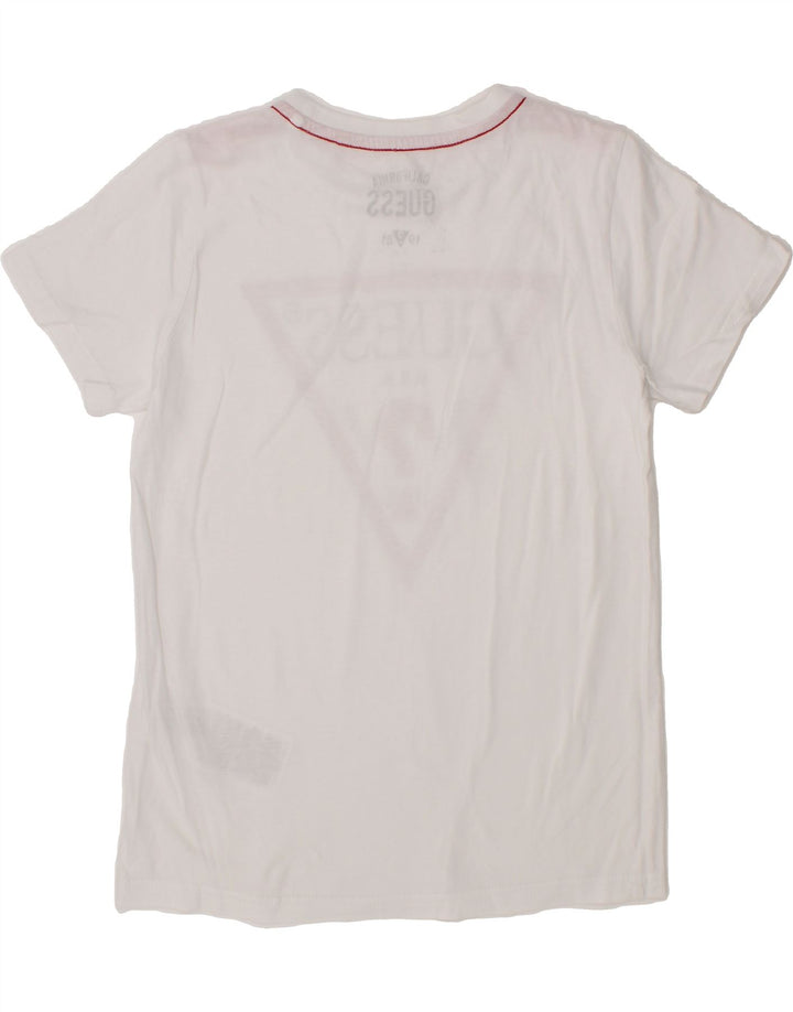 GUESS Boys Graphic T-Shirt Top 7-8 Years White Cotton Vintage Guess and Second-Hand Guess from Messina Hembry 