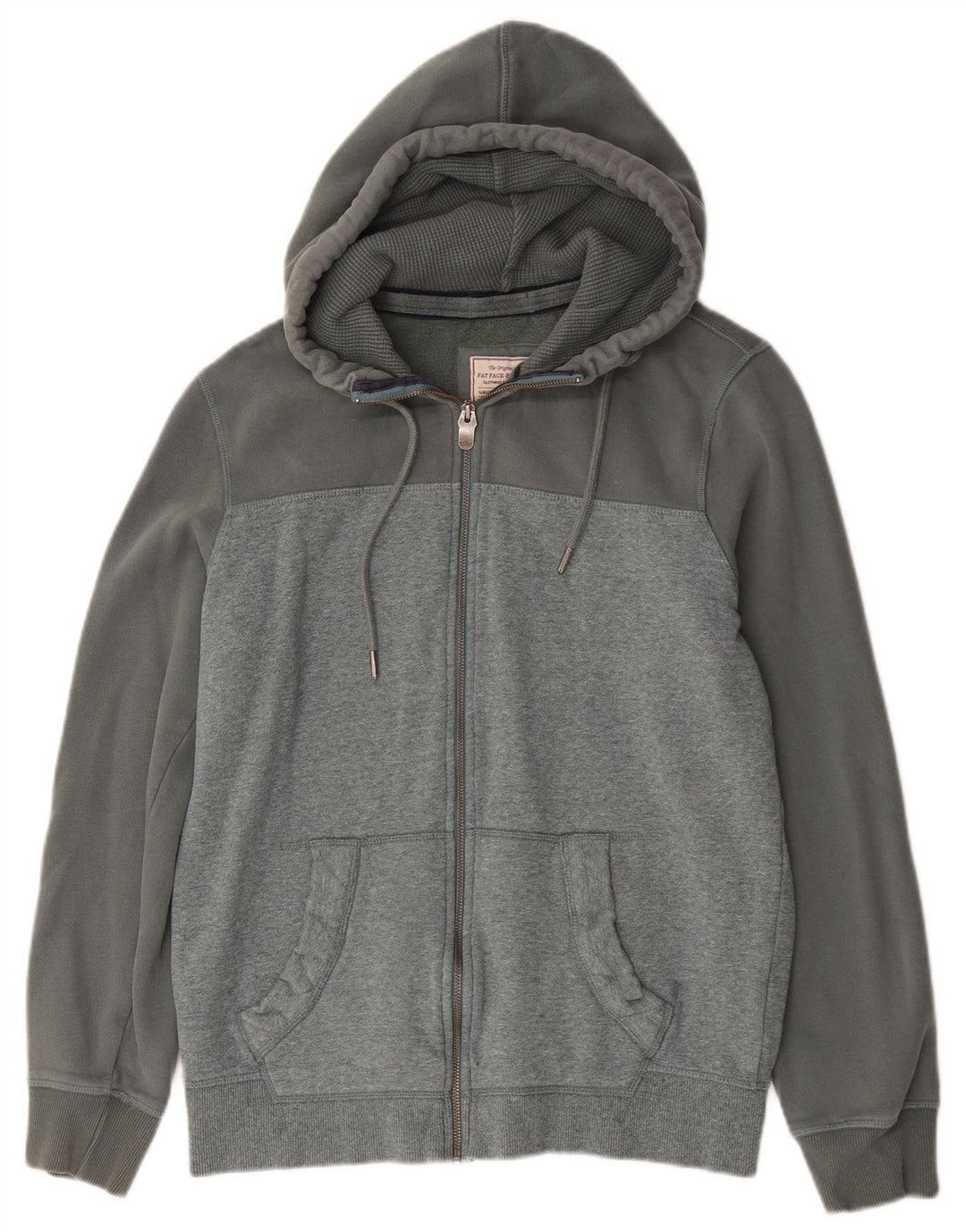 Maglione con cappuccio e zip da uomo Fat Face piccolo in cotone color block grigio