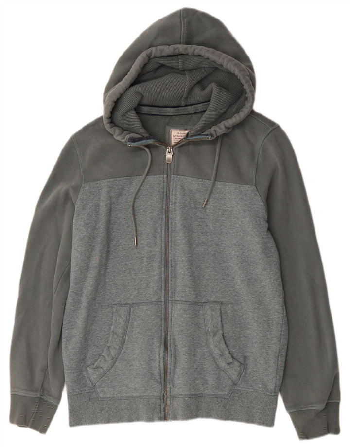 Maglione con cappuccio e zip da uomo Fat Face piccolo in cotone color block grigio