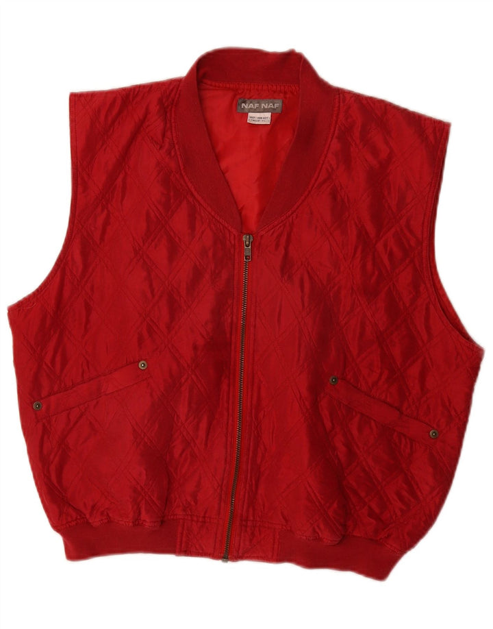 Gilet trapuntato da donna Naf UK 12 rosso medio in seta