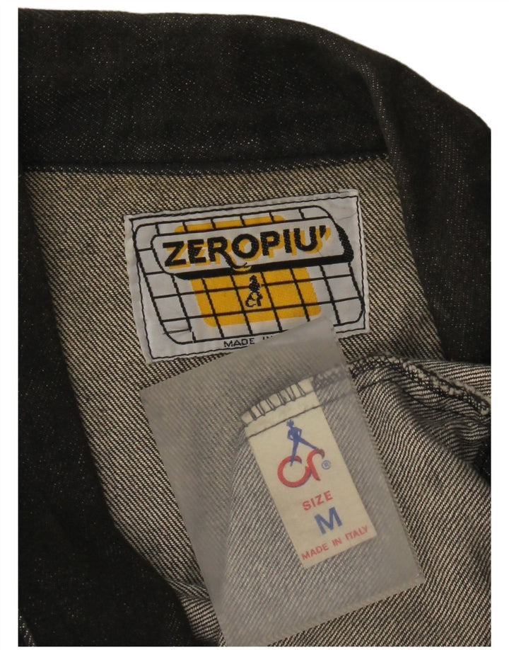 Cappotto di jeans oversize da donna vintage UK 14 cotone nero medio