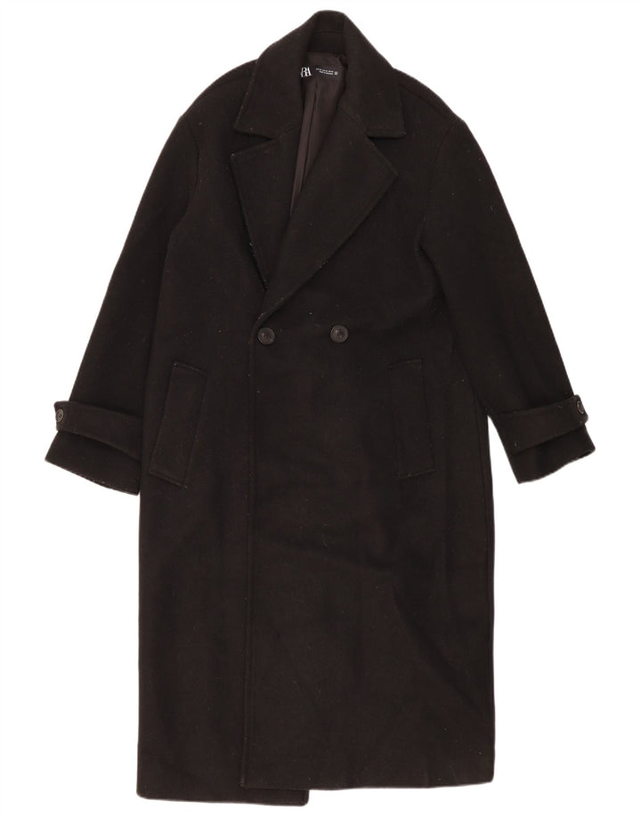 Cappotto doppiopetto oversize da donna Zara UK 6 XS poliestere nero