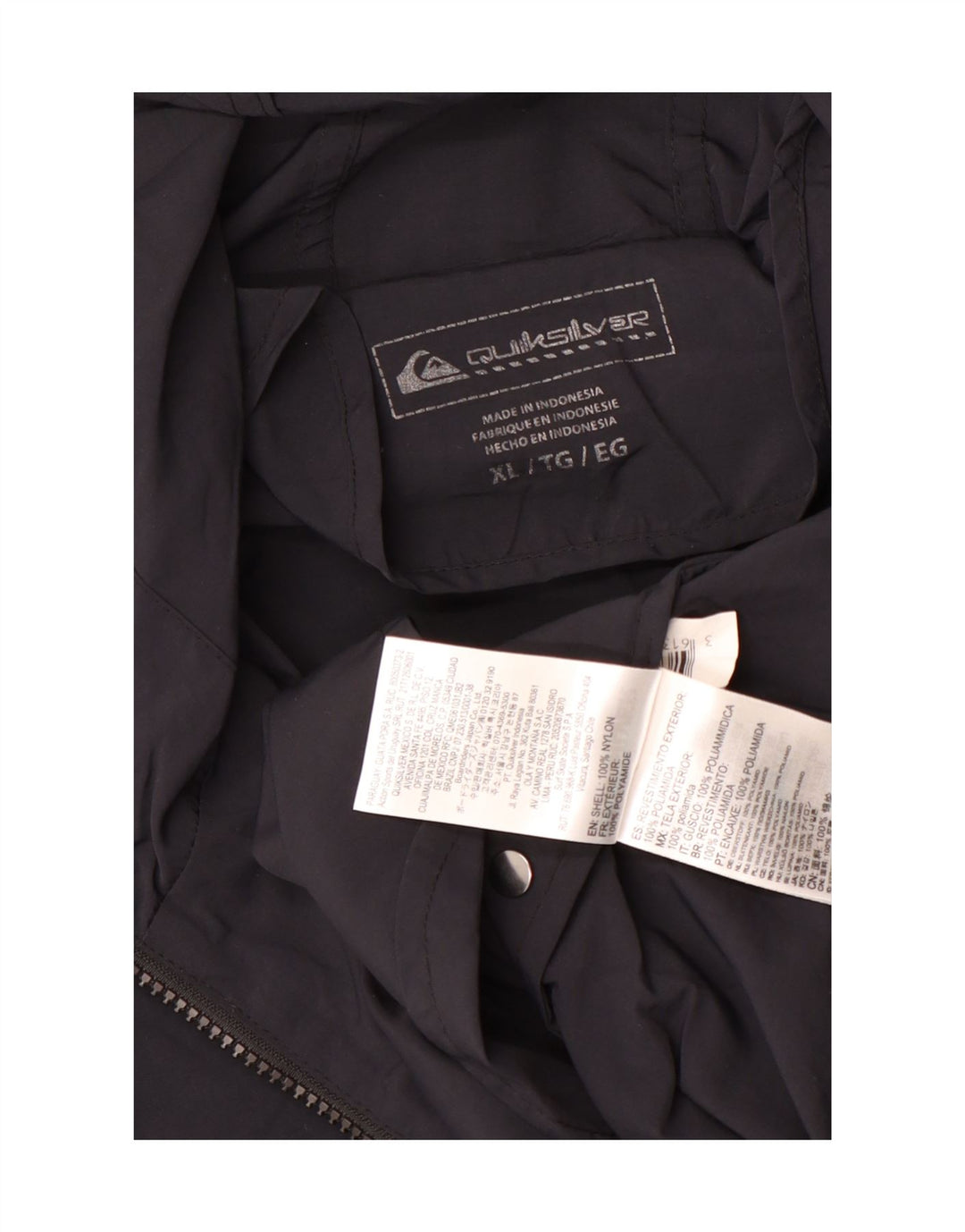 Giacca antipioggia Quiksilver da uomo con grafica pullover UK 42 XL nylon nero