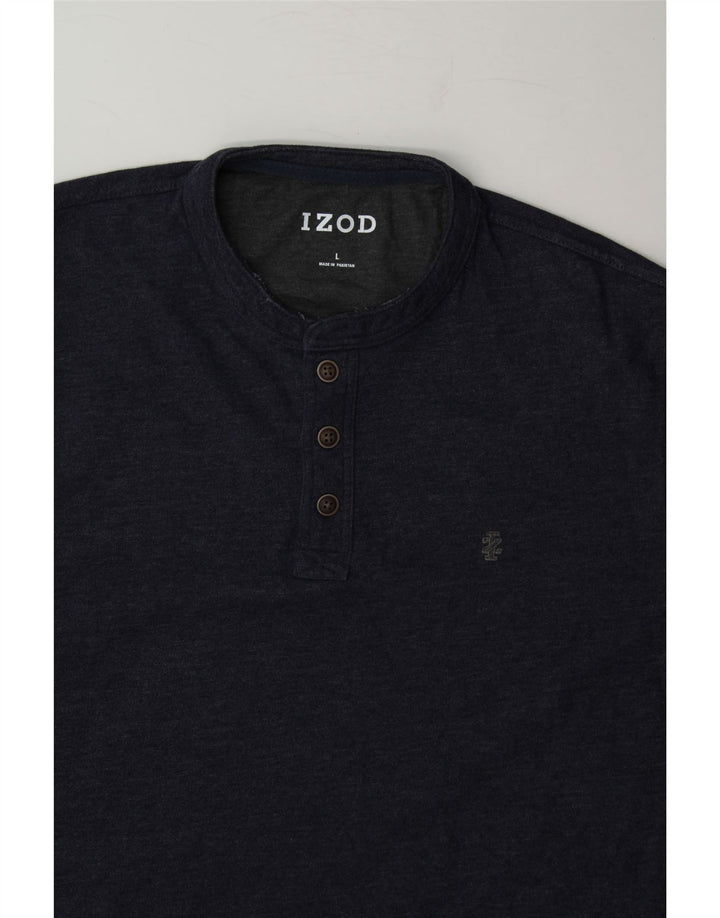 IZOD Mens T-Shirt Top Large Navy Blue Cotton Vintage Izod and Second-Hand Izod from Messina Hembry 