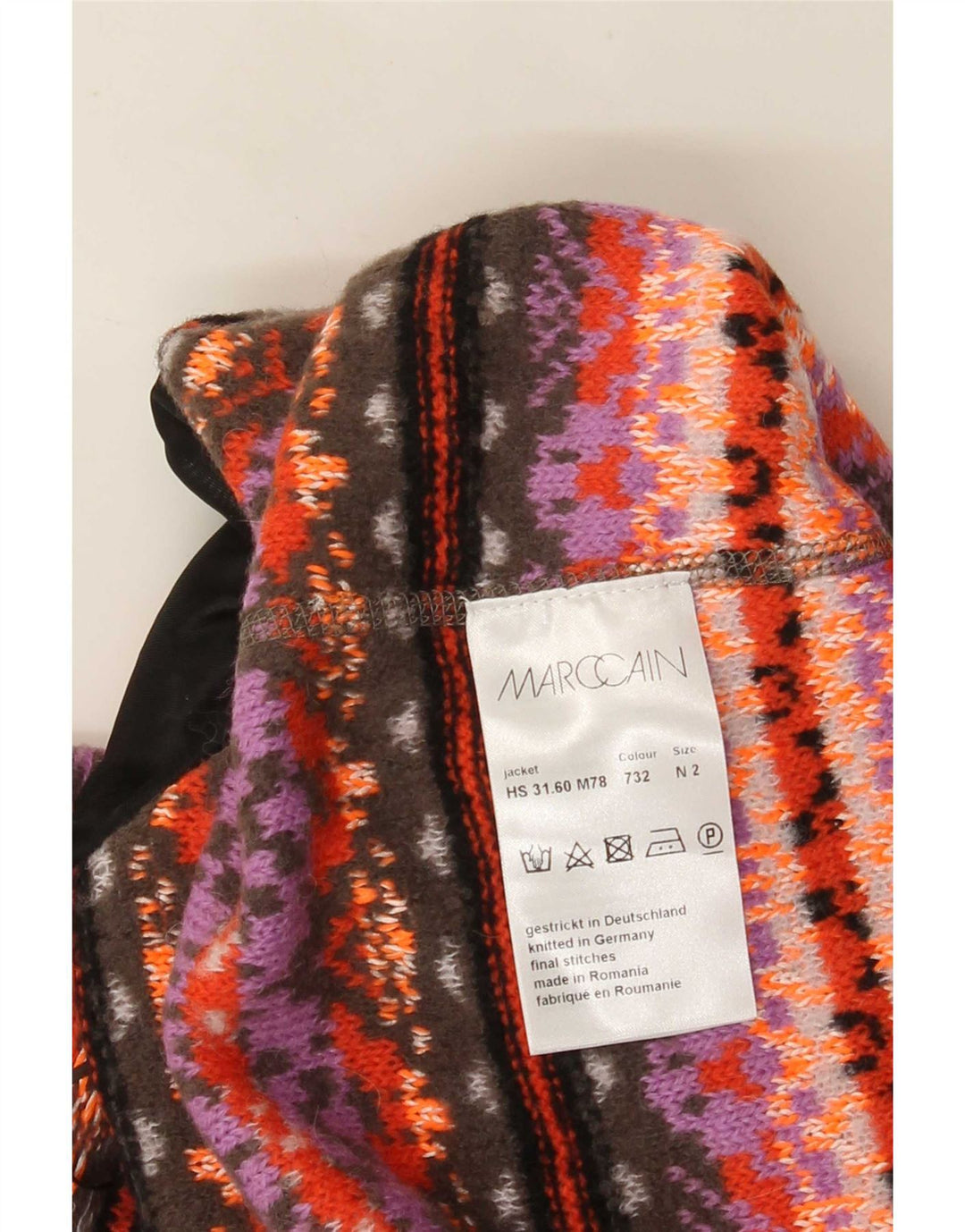 Maglione cardigan da donna Marccain US 2 XS lana geometrica rosa