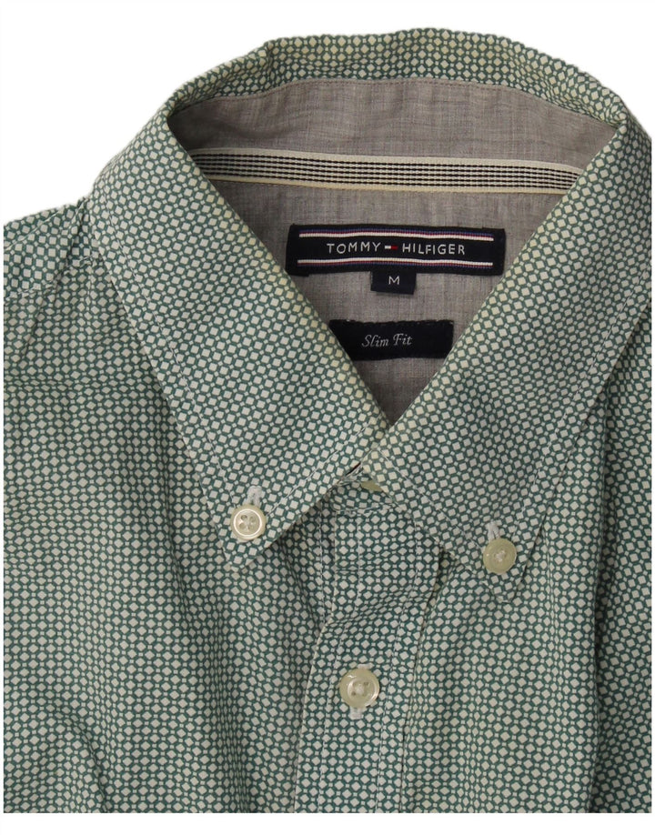 Camicia slim fit da uomo Tommy Hilfiger verde medio maculato