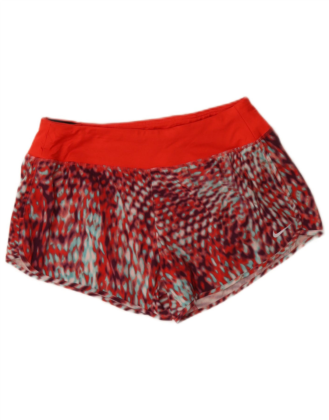 Pantaloncini sportivi Nike da donna Dri Fit UK 14 poliestere mimetico rosso medio