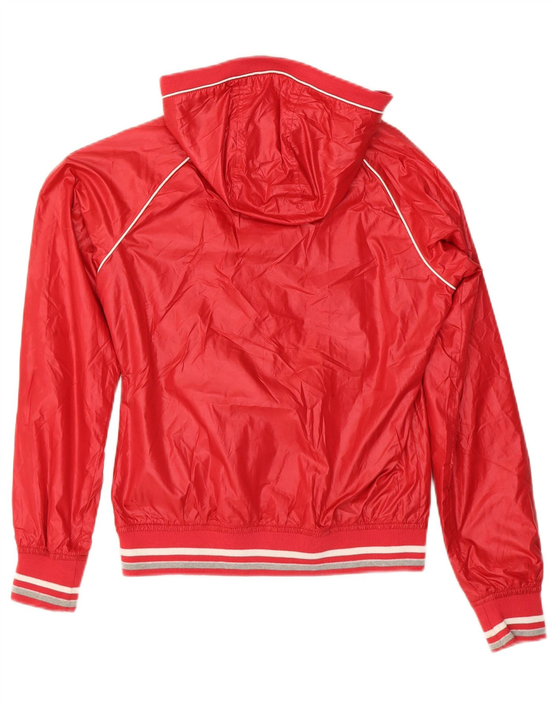 CHAMPION Womens Hooded Bomber Jacket UK 14 Medium Red Polyester Vintage Champion and Second-Hand Champion from Messina Hembry 