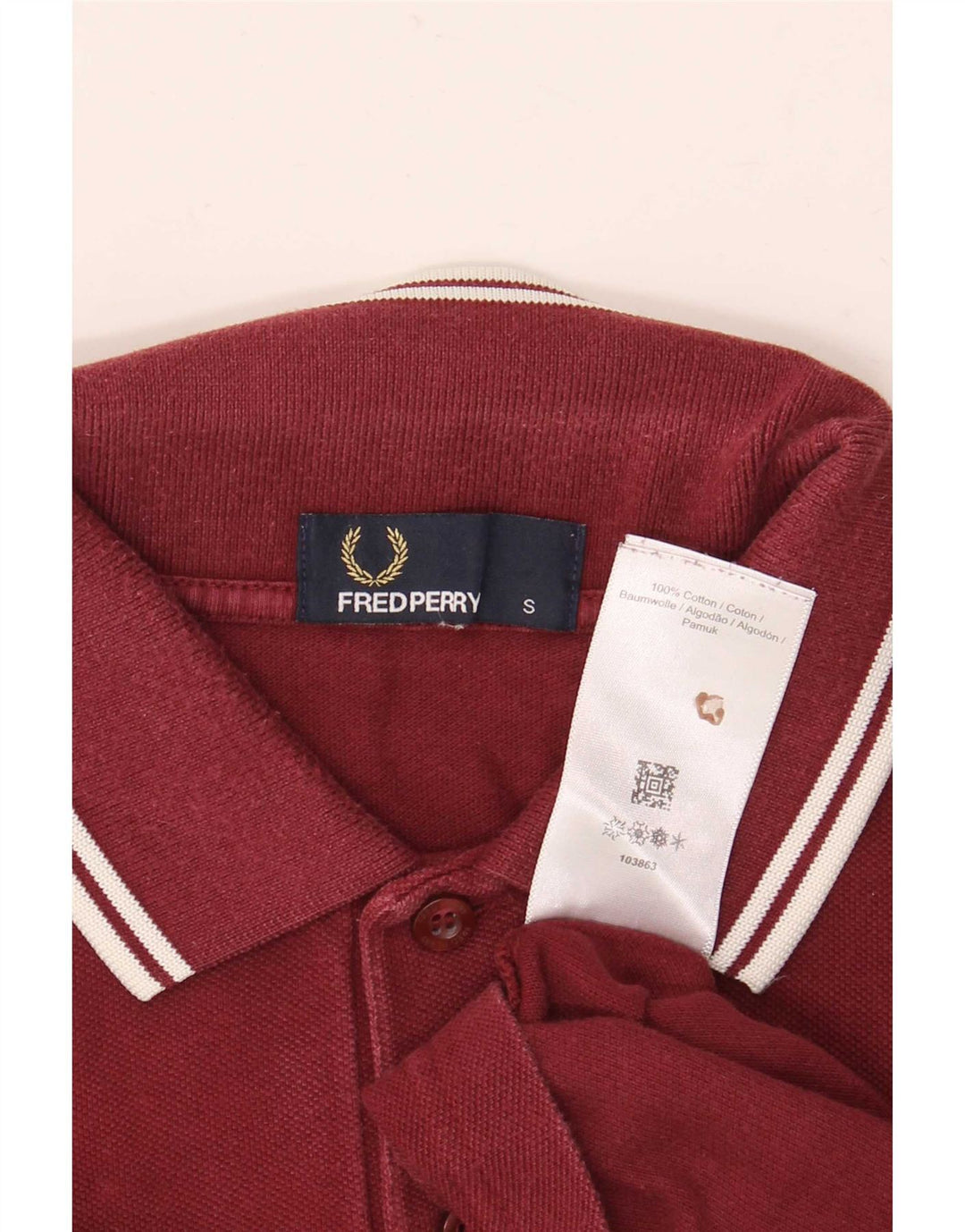 Polo da uomo Fred Perry piccola in cotone a righe bordeaux