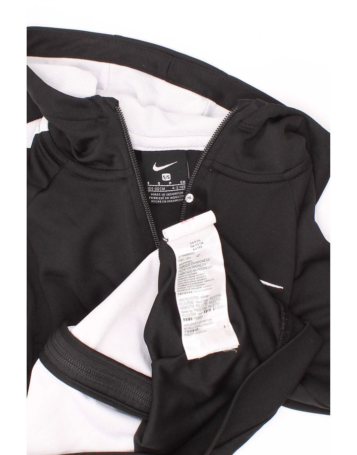 Felpa con cappuccio e zip Nike per ragazzi, 4-5 anni, piccola, in poliestere color block nero