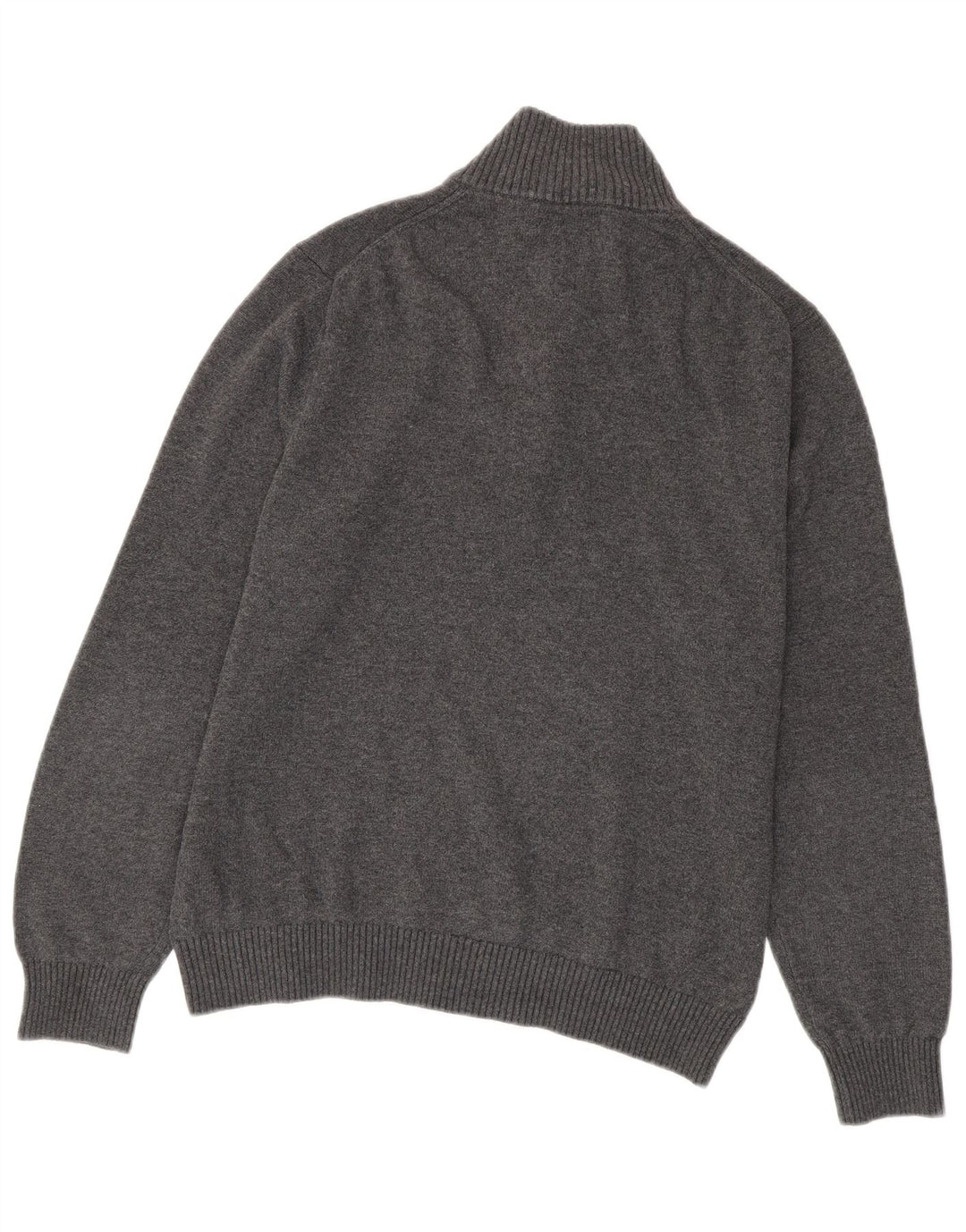 NAUTICA Maglione da uomo con zip e collo in cotone grigio medio