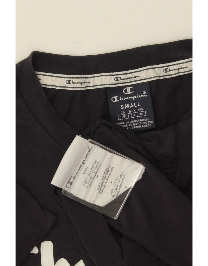T-shirt grafica da uomo CHAMPION Top piccola in cotone blu navy