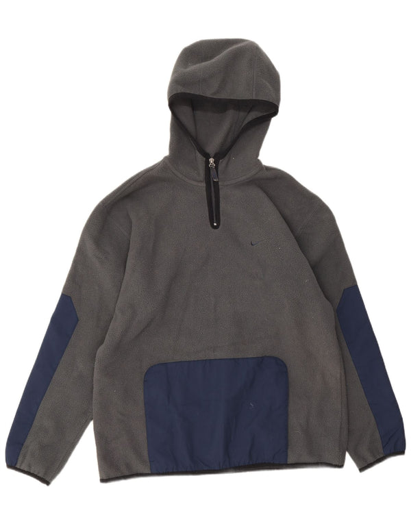 Maglione in pile da uomo Nike con cappuccio e zip UK 39/41 Colore grigio medio
