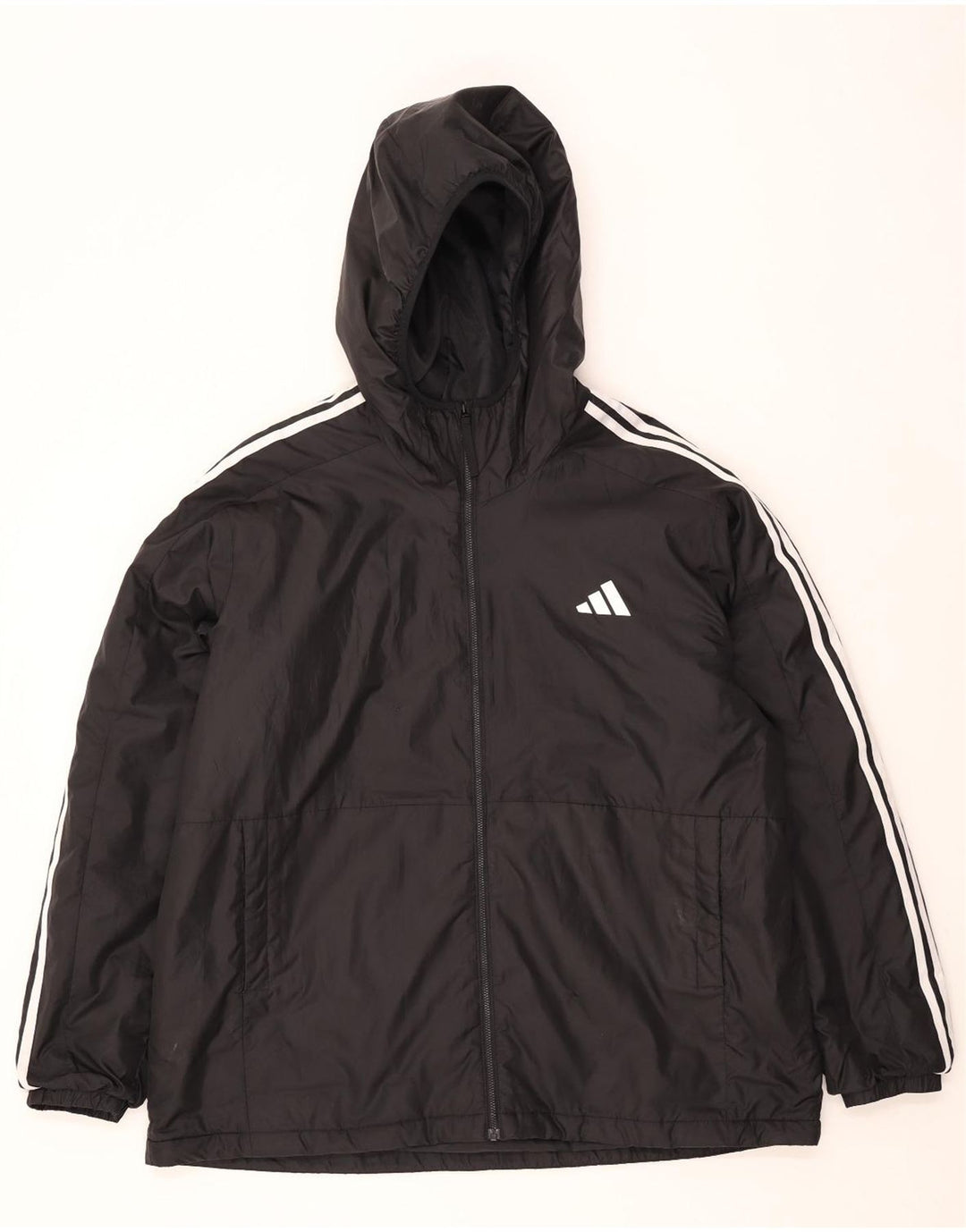 Giacca a vento con cappuccio da uomo Adidas UK 44 2XL poliestere nero