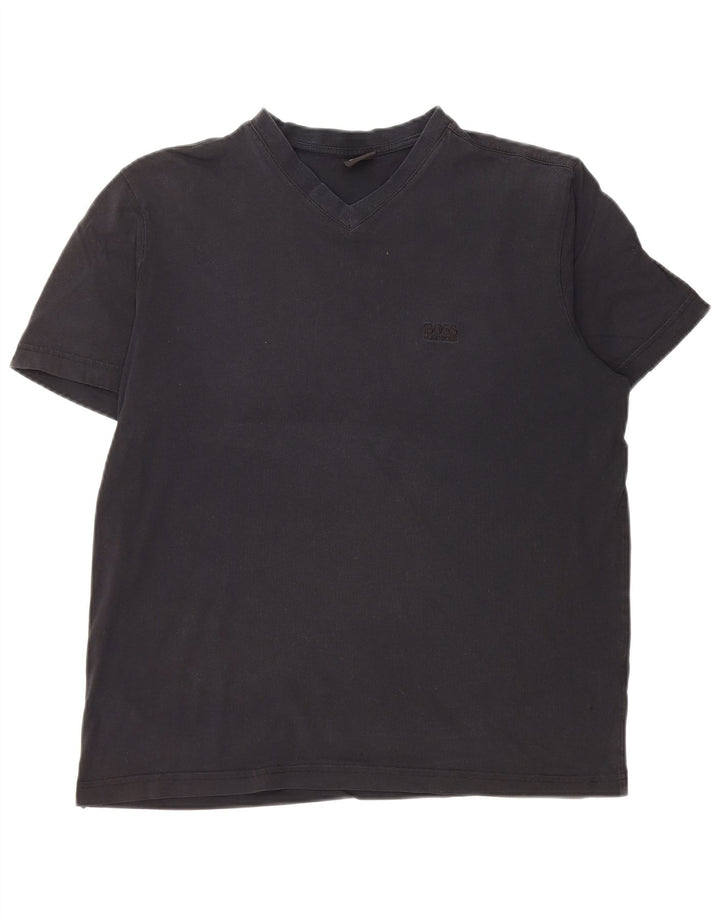 T-shirt da uomo HUGO BOSS Top in cotone blu navy medio
