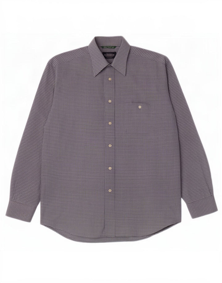 Camicia da uomo Carrera taglia 41/42 in cotone a quadri blu grande