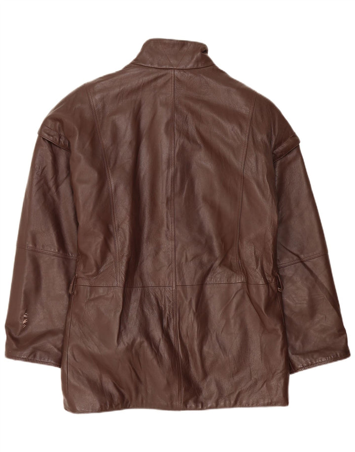 Giacca in pelle vintage da uomo UK 40 grande in pelle marrone