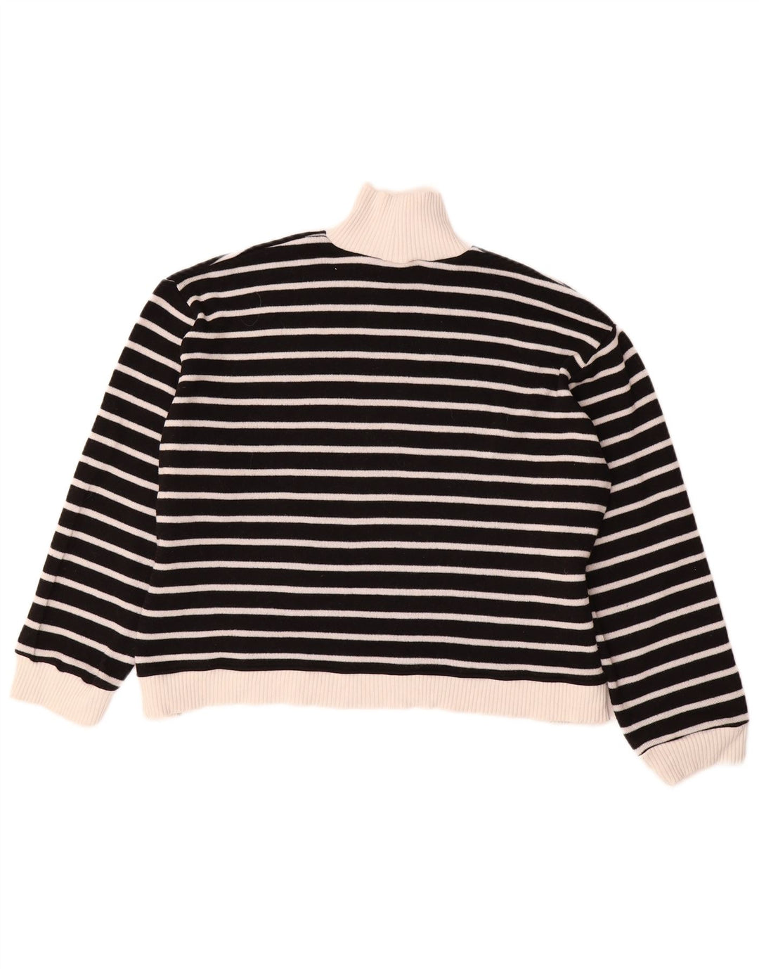 Maglione a collo alto da donna Zara UK 14 a righe nere medie