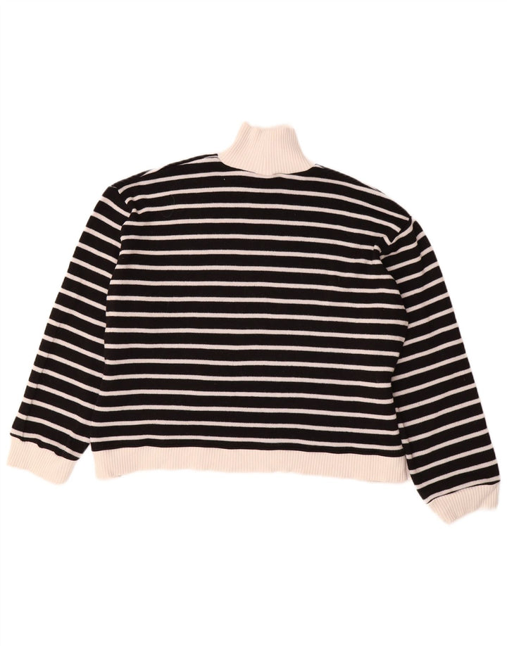 Maglione a collo alto da donna Zara UK 14 a righe nere medie