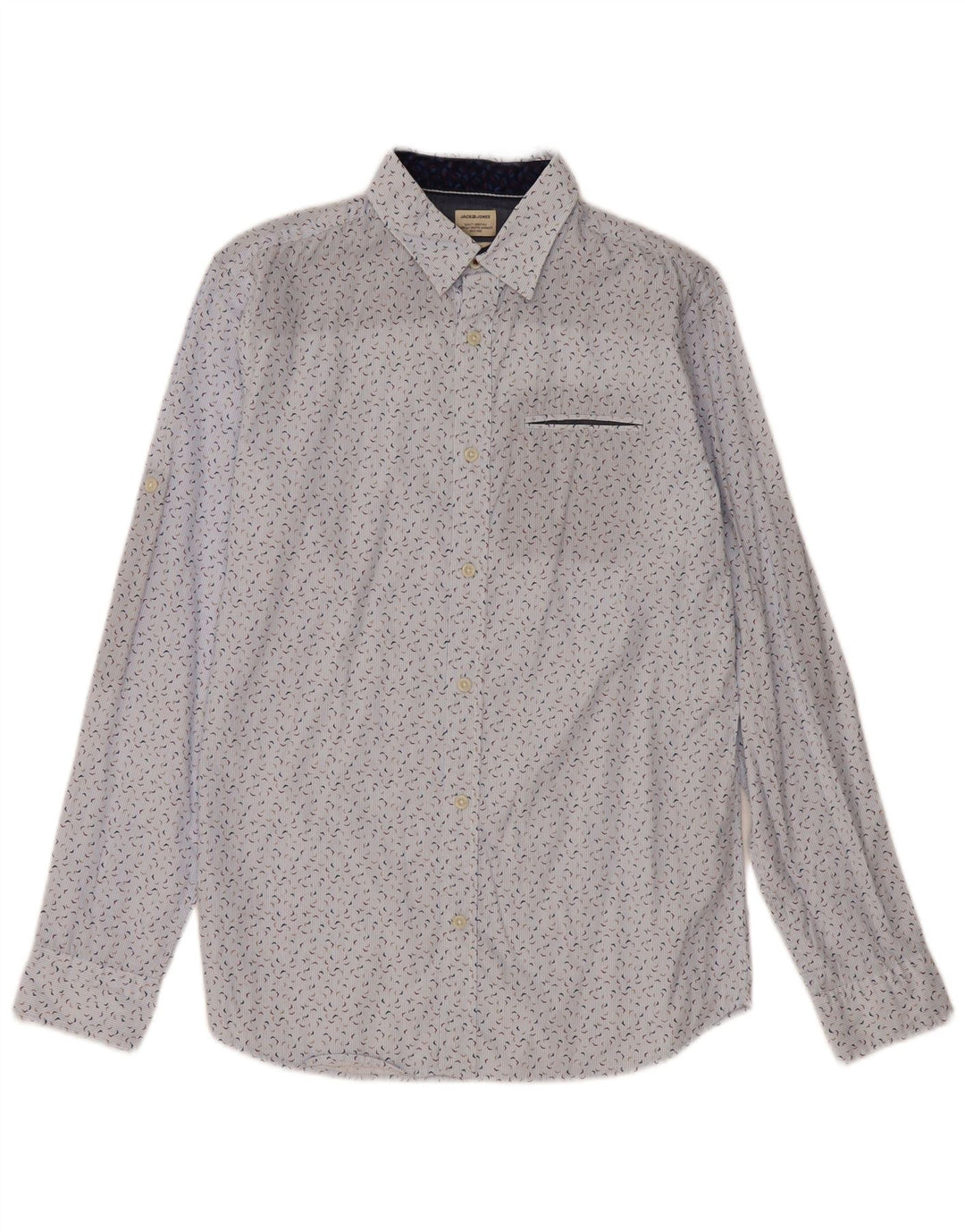 Camicia da uomo Jack & Jones con motivo astratto piccola in cotone blu