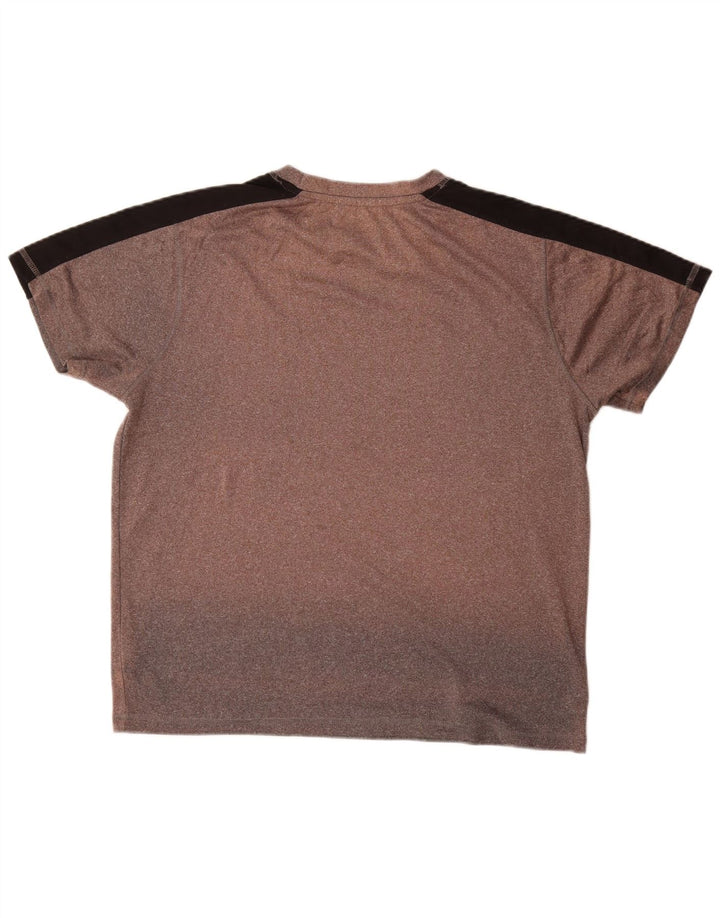 T-shirt da uomo Fila Top Large in poliestere color block marrone