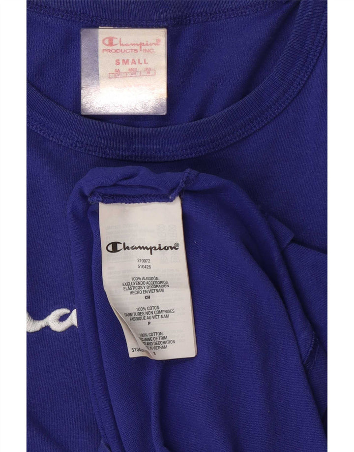 T-shirt grafica da uomo Champion Top piccola in cotone blu