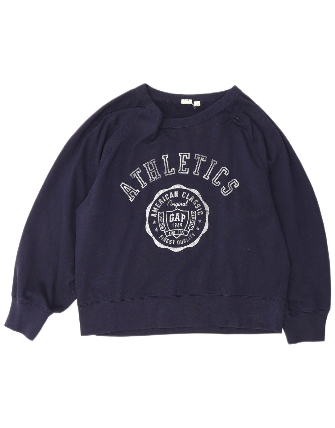 GAP Womens Graphic Sweatshirt Jumper UK 16 Large Navy Blue Cotton
