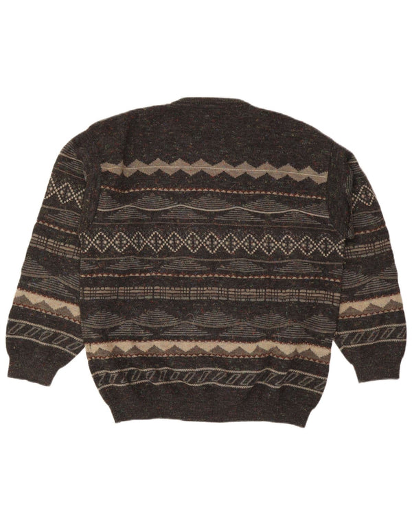 Maglione girocollo da uomo Rodes in acrilico geometrico grigio medio