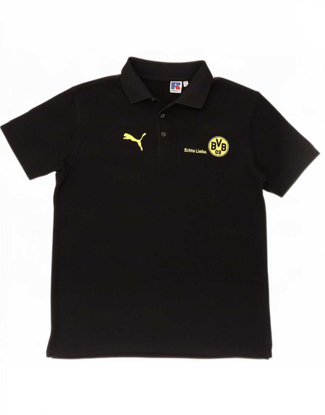 Polo Russell Athletic da uomo BVB Dortmund, cotone nero medio