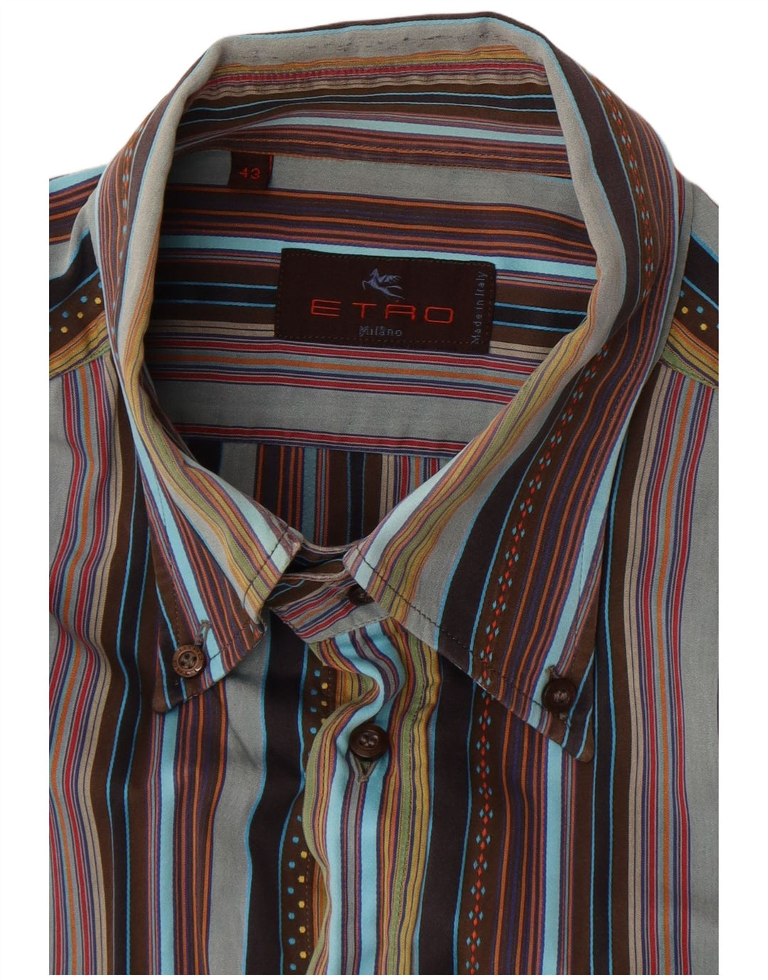 Camicia da uomo Etro taglia 43 a righe grandi multicolori