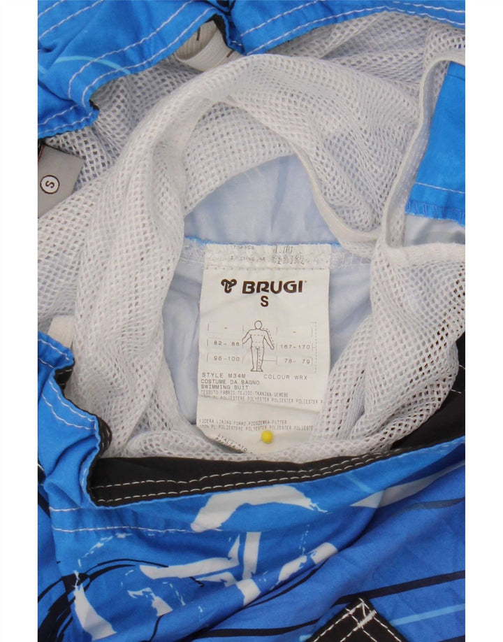 Pantaloncini da bagno grafici da uomo Brugi piccoli in poliestere floreale blu