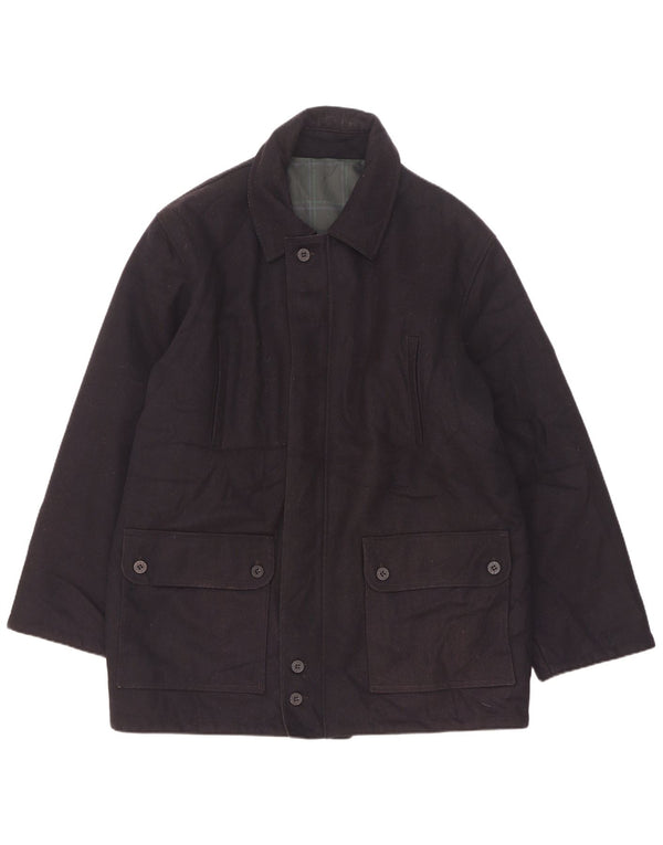 Cappotto giacca a vento reversibile da uomo North Pole UK 40 grande lana blu navy