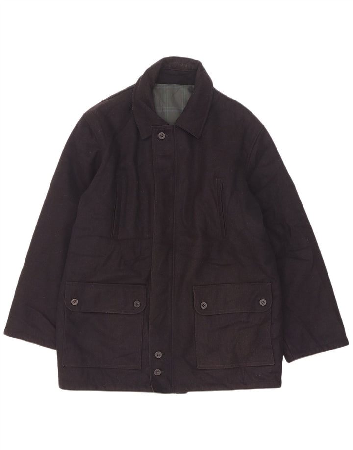 Cappotto giacca a vento reversibile da uomo North Pole UK 40 grande lana blu navy