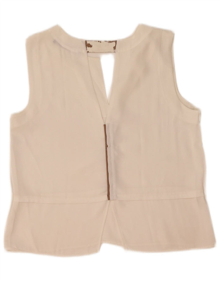 Top senza maniche in camicetta da donna Zara UK 18 XL bianco