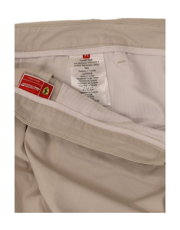 Pantaloni Chino Slim Donna Ferrari IT 42 Medio W28 L26 Beige