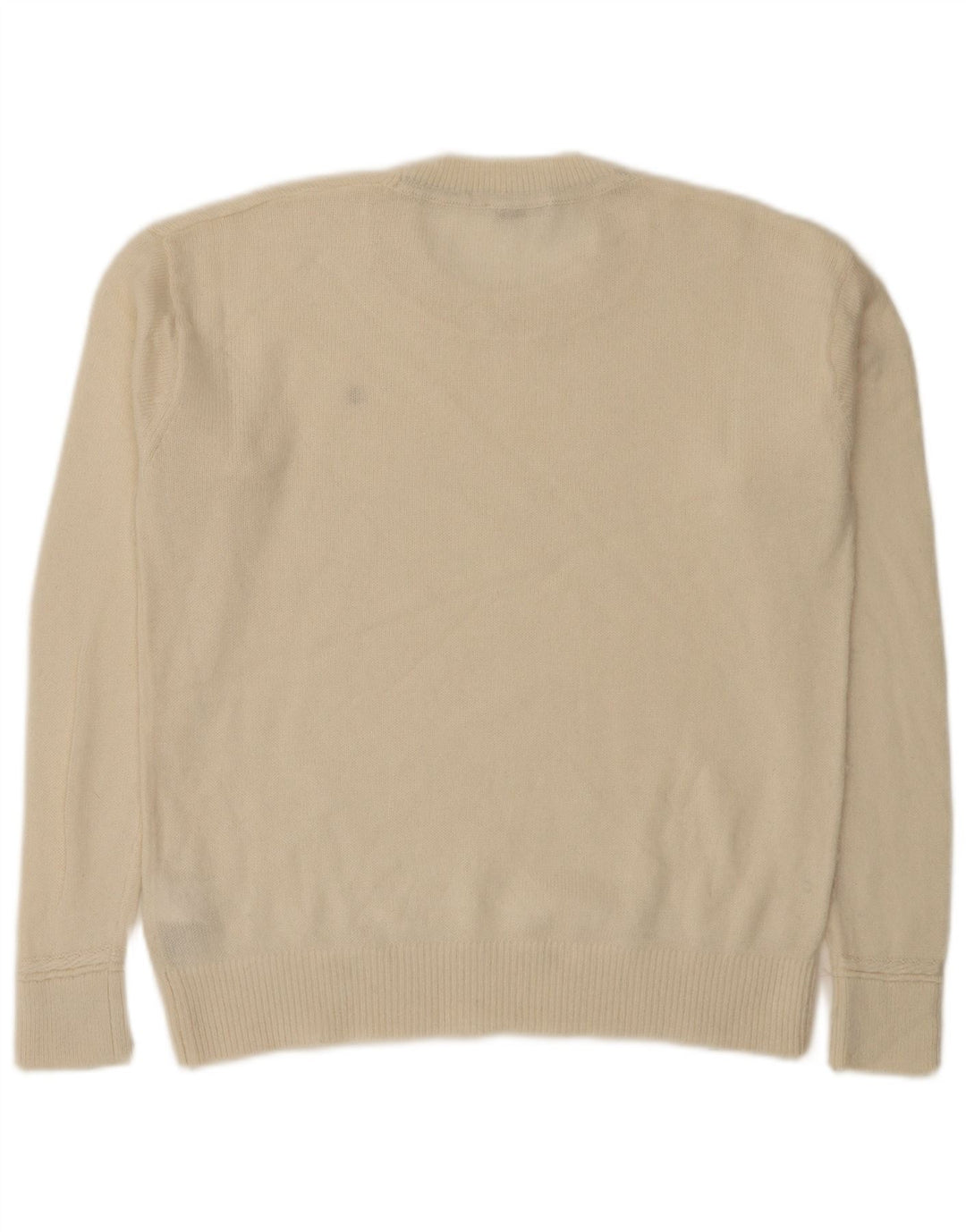 Maglione maglione girocollo da donna Tommy Hilfiger UK 14 lana media bianco sporco