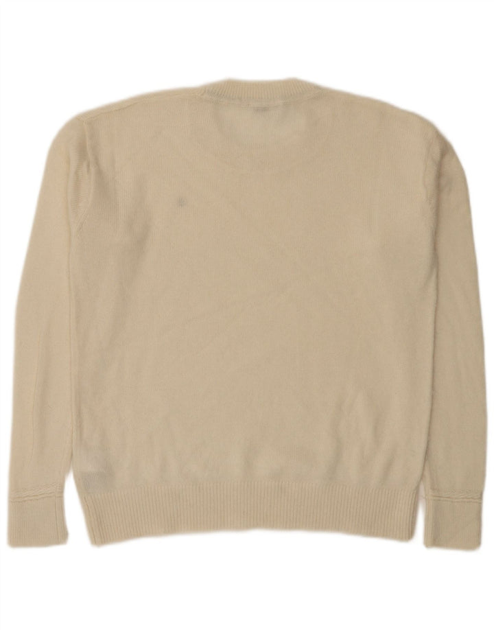 Maglione maglione girocollo da donna Tommy Hilfiger UK 14 lana media bianco sporco