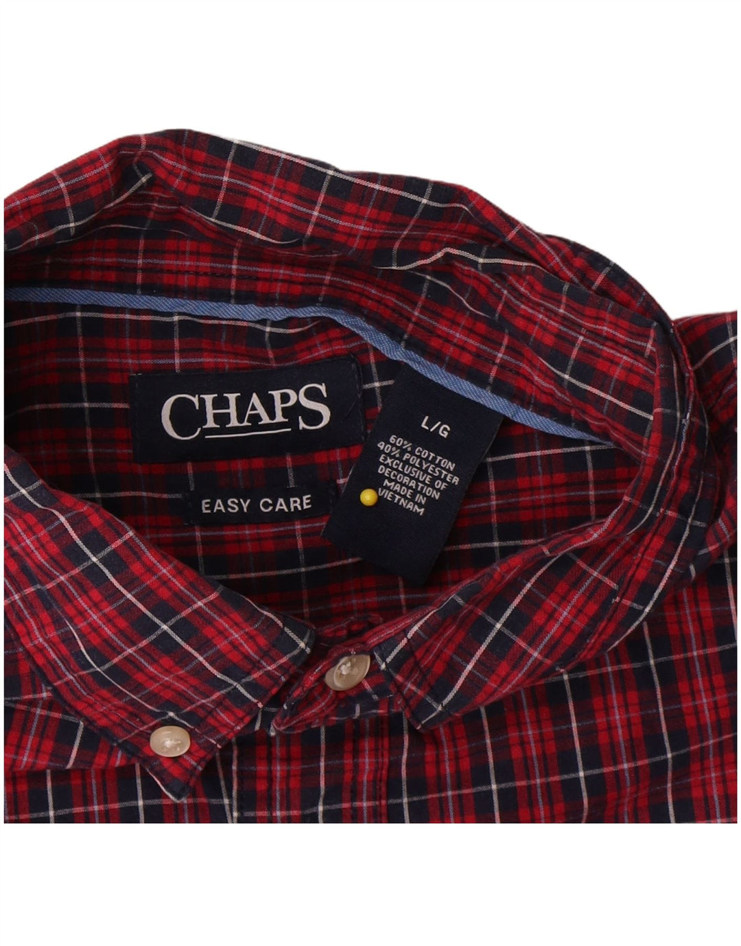 Chaps Camicia da uomo Easy Care, cotone a quadri rossi grandi