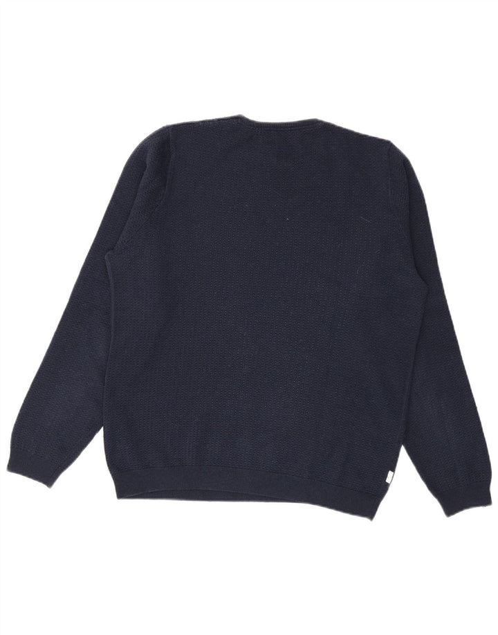 Maglione girocollo da uomo Fila piccolo in cotone blu navy