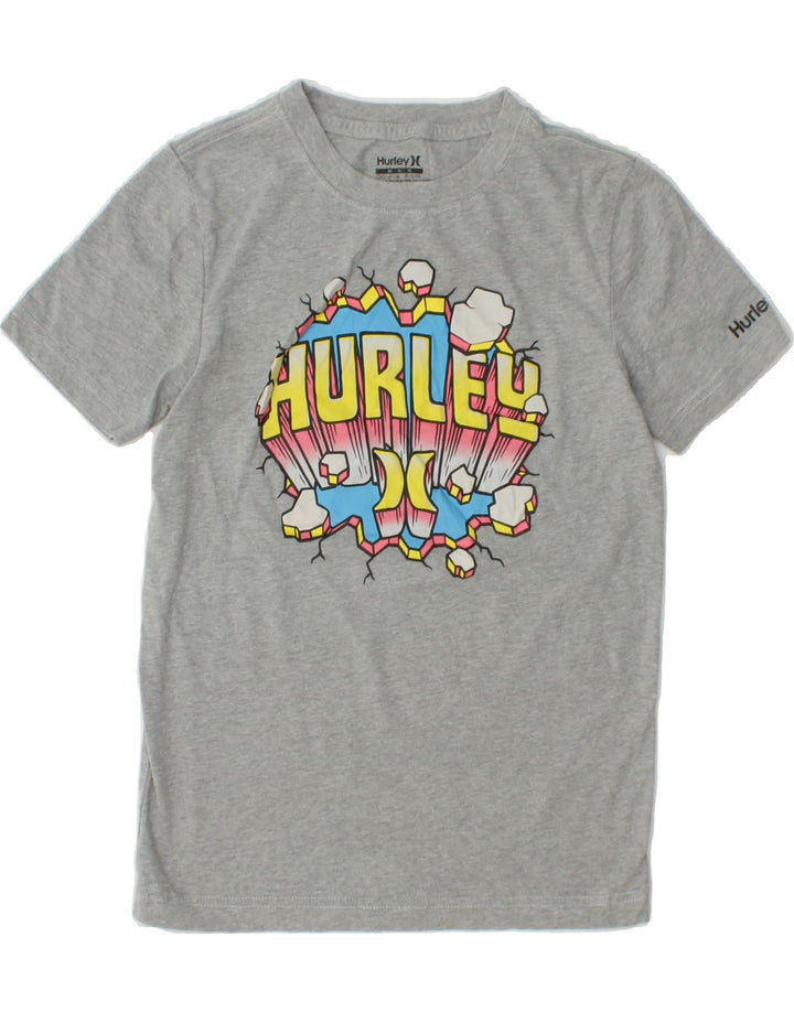 HURLEY Boys Graphic T-Shirt Top 10-11 Years Medium Grey Cotton Vintage Hurley and Second-Hand Hurley from Messina Hembry 