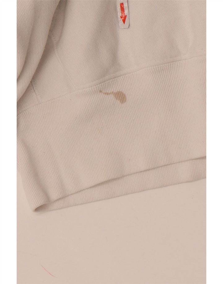 Felpa con cappuccio da uomo Champion piccola in cotone bianco