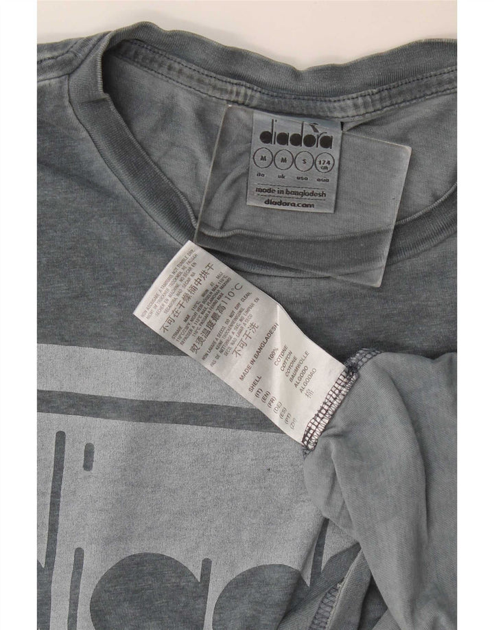 T-shirt grafica da uomo Diadora Top in cotone grigio medio