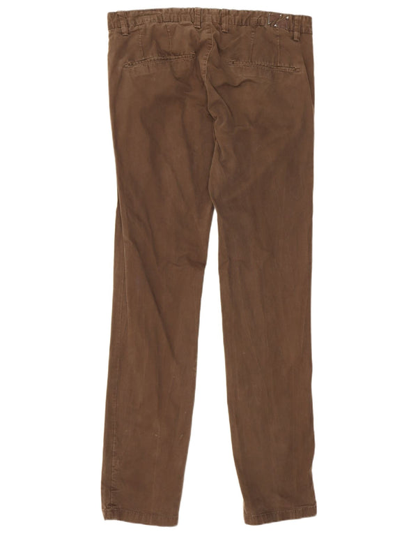 Pantaloni chino slim da uomo Zara EU 44 Large W34 L34 cotone marrone