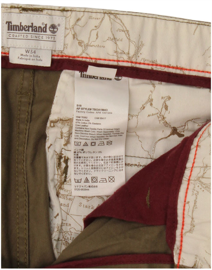 Pantaloncini cargo da uomo Timberland W34 Large in cotone kaki