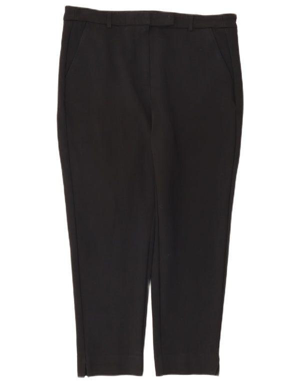 Pantaloni da abito corto da donna Marks & Spencer UK 14 Large W34 L24 Viscosa nera